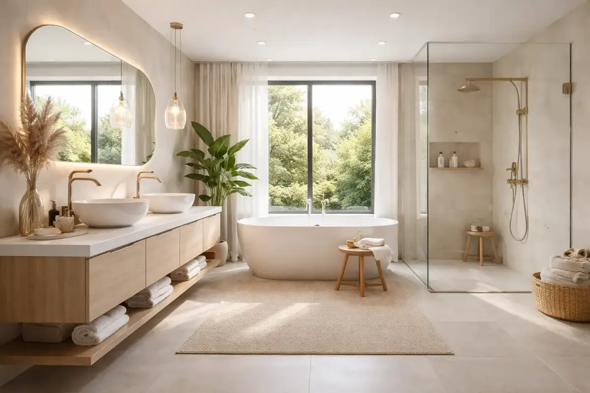 Lichte moderne badkamer